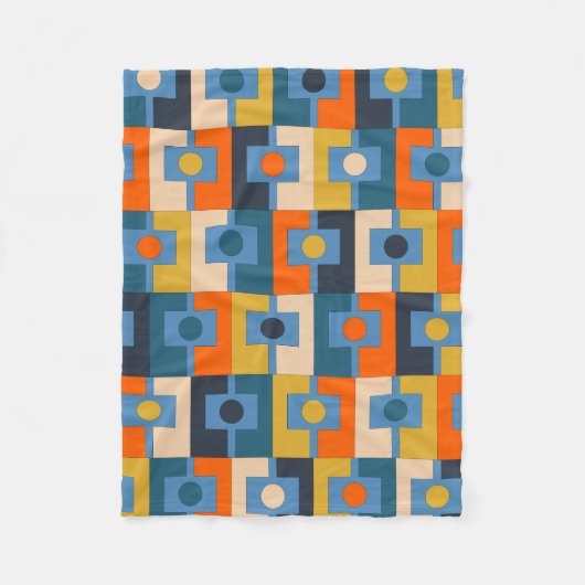REKTANGEL Retro Hedendaags Geometrisch Patroon Fleece Deken (Voorkant)