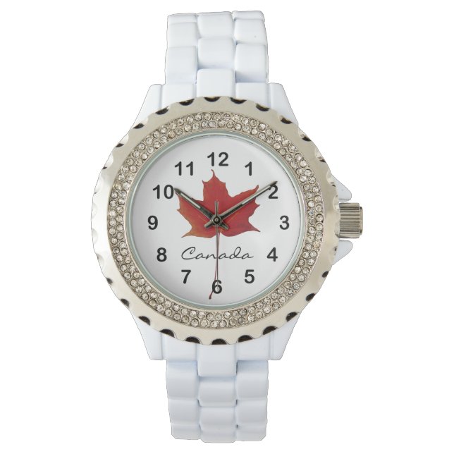 Rel Maple Canadees herfst blad Horloge (Voorkant)