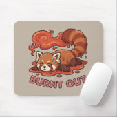 Relatable "Burnt Out" Red Panda – Cute Melted Aest Muismat (Met muis)