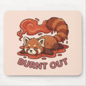 Relatable "Burnt Out" Red Panda – Cute Melted Aest Muismat (Voorkant)