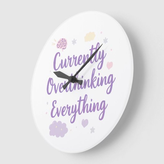 Relatable Currently Overthinking Text Art Grote Klok (Hoek)