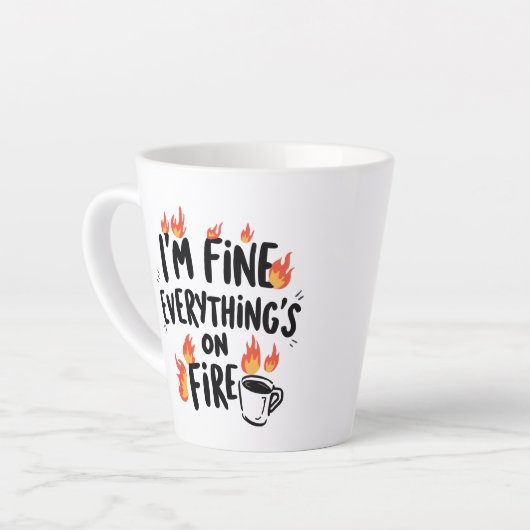 Relatable Dark Humor with Flames Latte Mok (Linkerhoek)