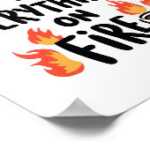 Relatable Dark Humor with Flames Poster (Hoek)