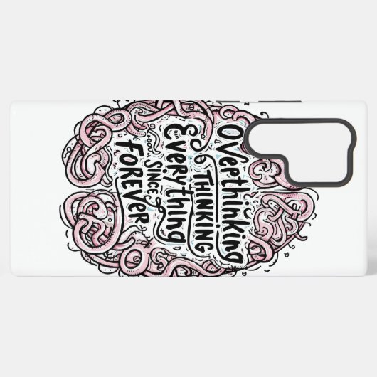 Relatable "Overthinking Everything" Quote Samsung Galaxy Hoesje (Achterkant horizontaal)