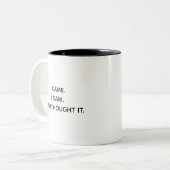 Relatable Overthinking Mug Gift for Her or Him Tweekleurige Koffiemok (Voorkant links)