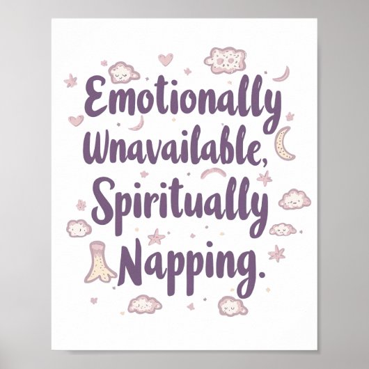 Relatable Self Care and Tired Quote Poster (Voorkant)
