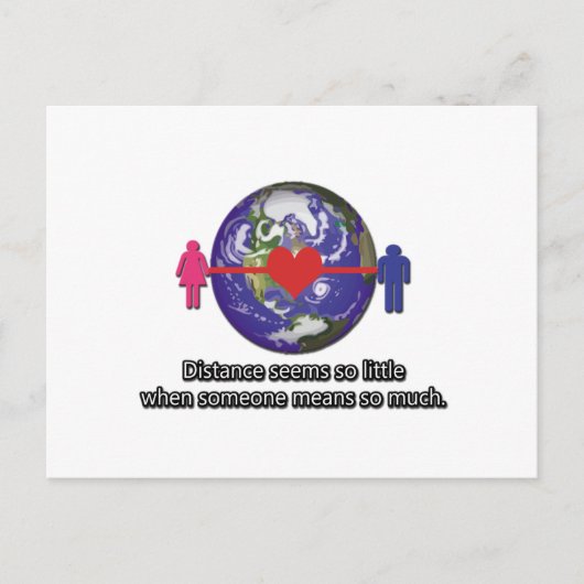 Relatie over lange afstand briefkaart (Voorkant)