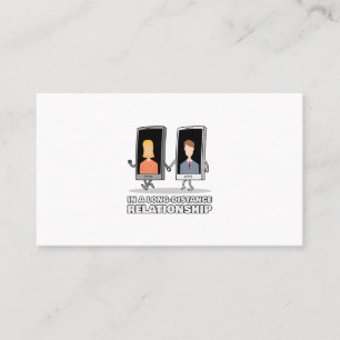 Relatie over lange afstand met twee smartphones visitekaartje