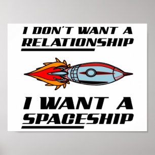 Relatie Ruimteschip Grappige Poster