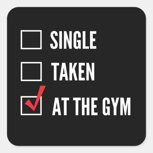 Relatie status Gym Vierkante Sticker (Voorkant)