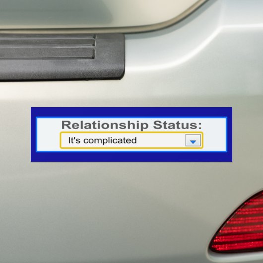 Relatie status Het gecompliceerde ontwerp Bumpersticker (Op auto)