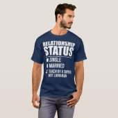 Relatie status overgenomen superhete librarian t-shirt (Voorkant volledig)