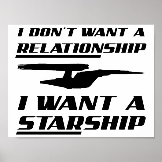Relatie Sterrenschip Grappige Poster (Voorkant)