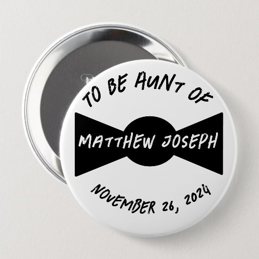 Relatie-to-Be Bowtie Ronde Button 4,0 Cm (Voorkant /achterkant)