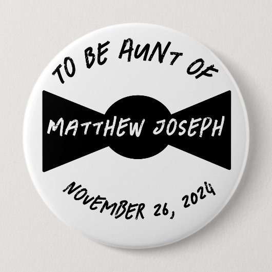 Relatie-to-Be Bowtie Ronde Button 4,0 Cm (Voorkant)