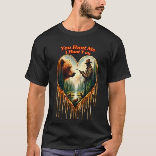 Relatie tussen Hunter grizzly Beer en herten T-shirt (Voorkant)