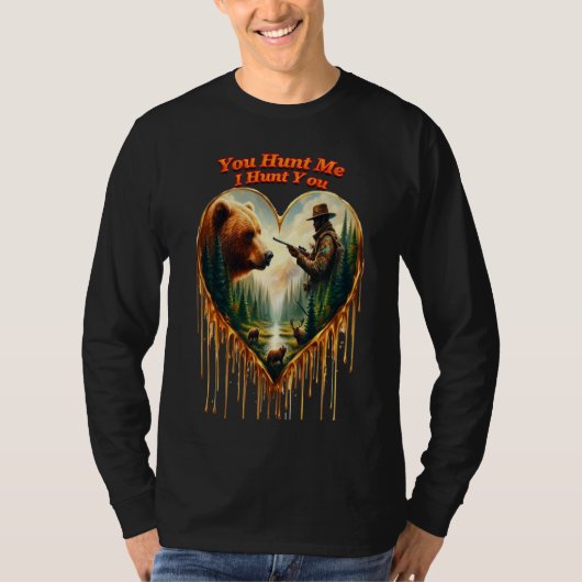 Relatie tussen Hunter grizzly Beer en herten T-shirt (Voorkant)