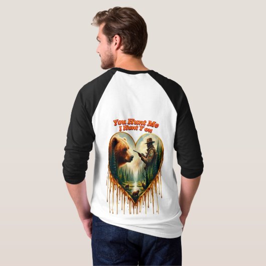 Relatie tussen Hunter grizzly Beer en herten T-shirt (Achterkant volledig)