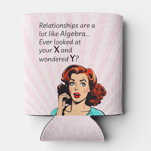 Relaties zijn als Algebra Funny Quip Blikjeskoeler (Achterkant)