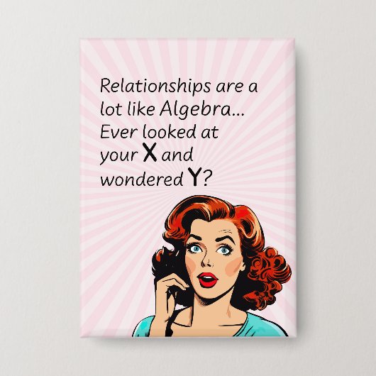 Relaties zijn als Algebra Funny Quip Button (Voorkant)