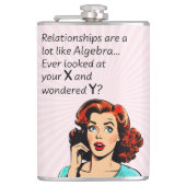Relaties zijn als Algebra Funny Quip Heupfles (Voorkant)