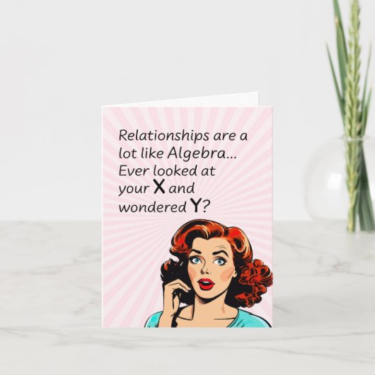 Relaties zijn als Algebra Funny Quip Kaart (Voorkant)