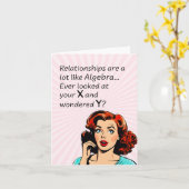 Relaties zijn als Algebra Funny Quip Kaart (Gele Bloem)