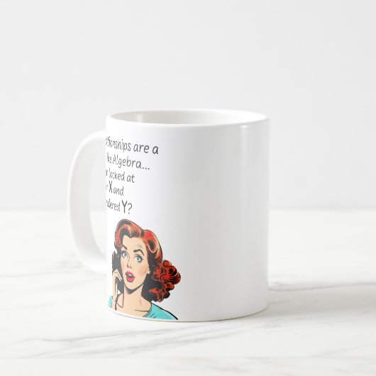 Relaties zijn als Algebra Funny Quip Koffiemok (Voorkant links)