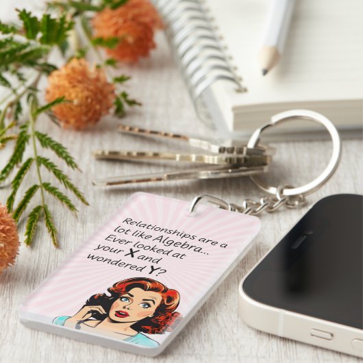 Relaties zijn als Algebra Funny Quip Sleutelhanger (Voorkant Rechts)