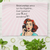 Relaties zijn als Algebra Funny Quip Theedoek (Gevouwen)