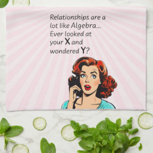 Relaties zijn als Algebra Funny Quip Theedoek