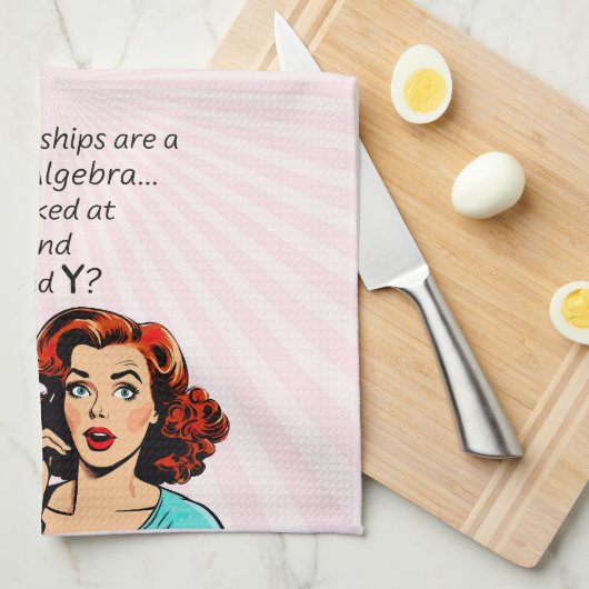 Relaties zijn als Algebra Funny Quip Theedoek (Quarter Fold)