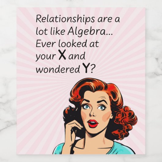 Relaties zijn als Algebra Funny Quip Wijn Etiket (Enkel label)
