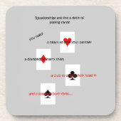 'Relaties zijn als een pak speelkaarten..' Onderzetter (Voorkant)