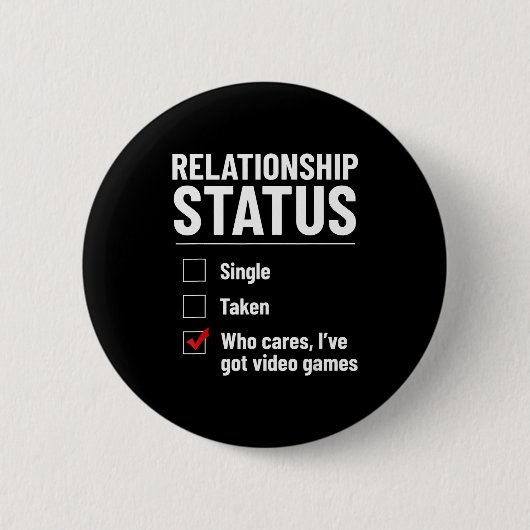 Relatiestatus Single Getrouwd Videogames Grappig Ronde Button 5,7 Cm (Voorkant)