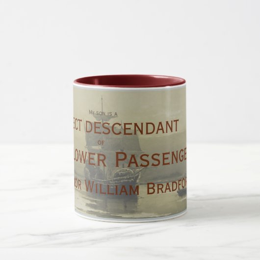 (relatieve is) voorouder van Mayflower Passenger.. Mok (Midden)