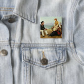 Relating his Adventures, 1881 Vierkante Button 5,1 Cm (In situ)