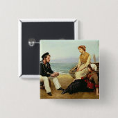 Relating his Adventures, 1881 Vierkante Button 5,1 Cm (Voorkant /achterkant)