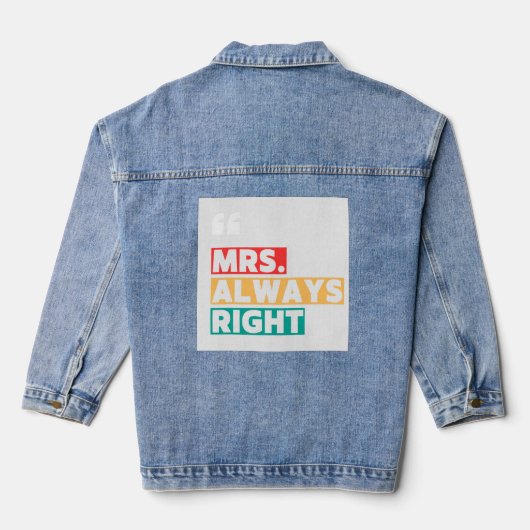 Relation Husband Wife heeft gelijk Mr. Mrs. Altijd Denim Jacket (Achterkant)
