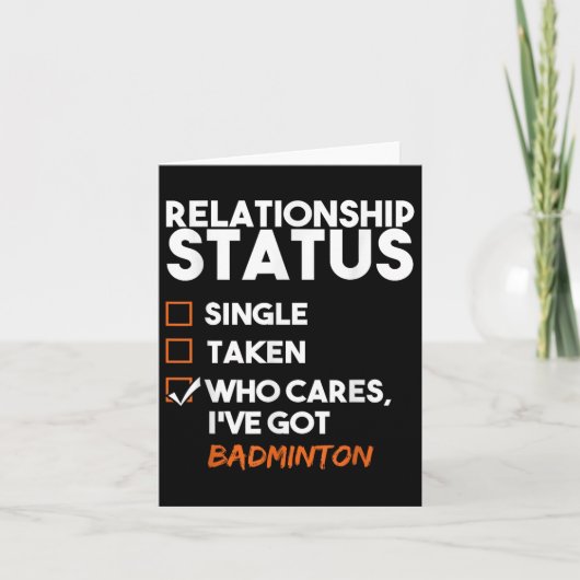 Relationship Status Ive Got Badminton Funny Sarcas Kaart (Voorkant)
