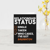 Relationship Status Ive Got Badminton Funny Sarcas Kaart (Gele Bloem)