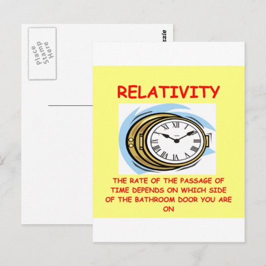 relativiteit briefkaart (Voorkant / Achterkant)