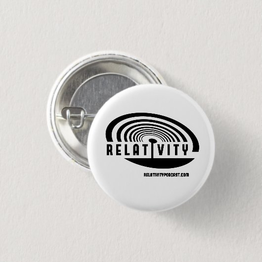 RELATIVITEIT logo-toets Ronde Button 3,2 Cm (Voorkant /achterkant)