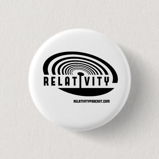 RELATIVITEIT logo-toets Ronde Button 3,2 Cm (Voorkant)