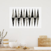 Relativiteit . Moderne kunst . Zwart Wit. Geometri Poster (Keuken)