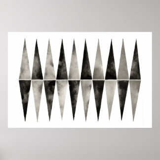 Relativiteit . Moderne kunst . Zwart Wit. Geometri Poster