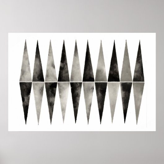 Relativiteit . Moderne kunst . Zwart Wit. Geometri Poster (Voorkant)