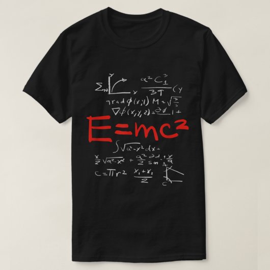 Relativiteitstheorie E = mc2 theoretische vergelij T-shirt (Design voorkant)