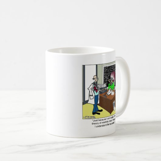 Relativiteitstheorie en belastingcode koffiemok (Voorkant rechts)