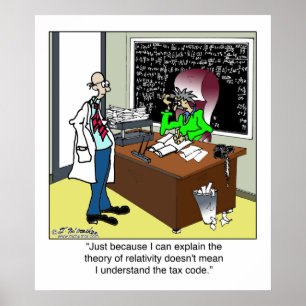 Relativiteitstheorie en belastingcode poster